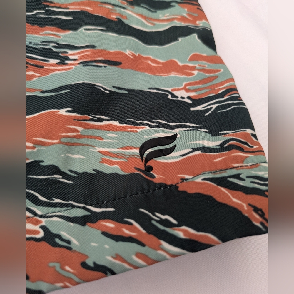 FABLETICS The Only Coaches Jacket Green Orange Tiger Camo Print Water-Resistant - Picture 7 of 13